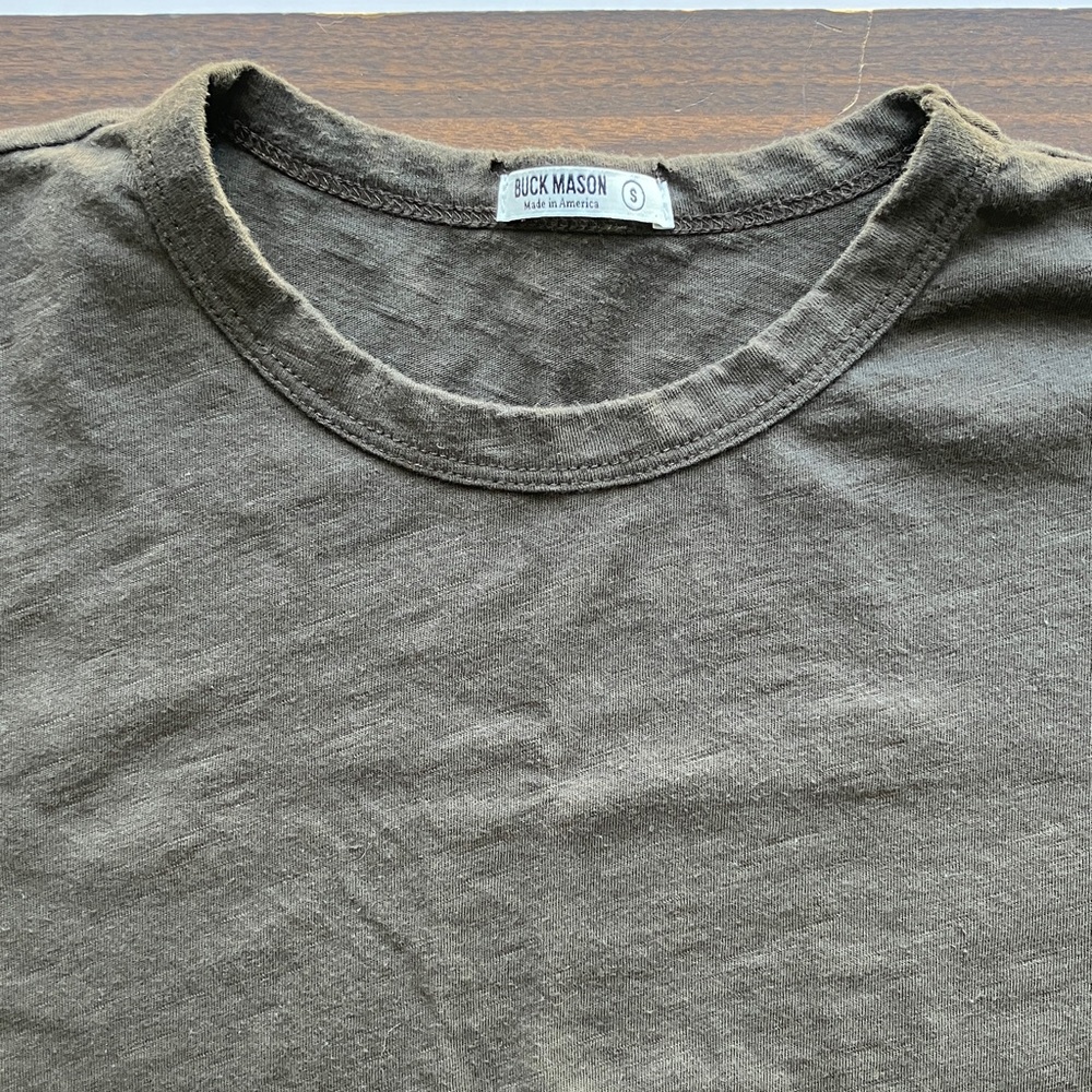 Buck Mason Olive Green T-Shirt, Men’s Small